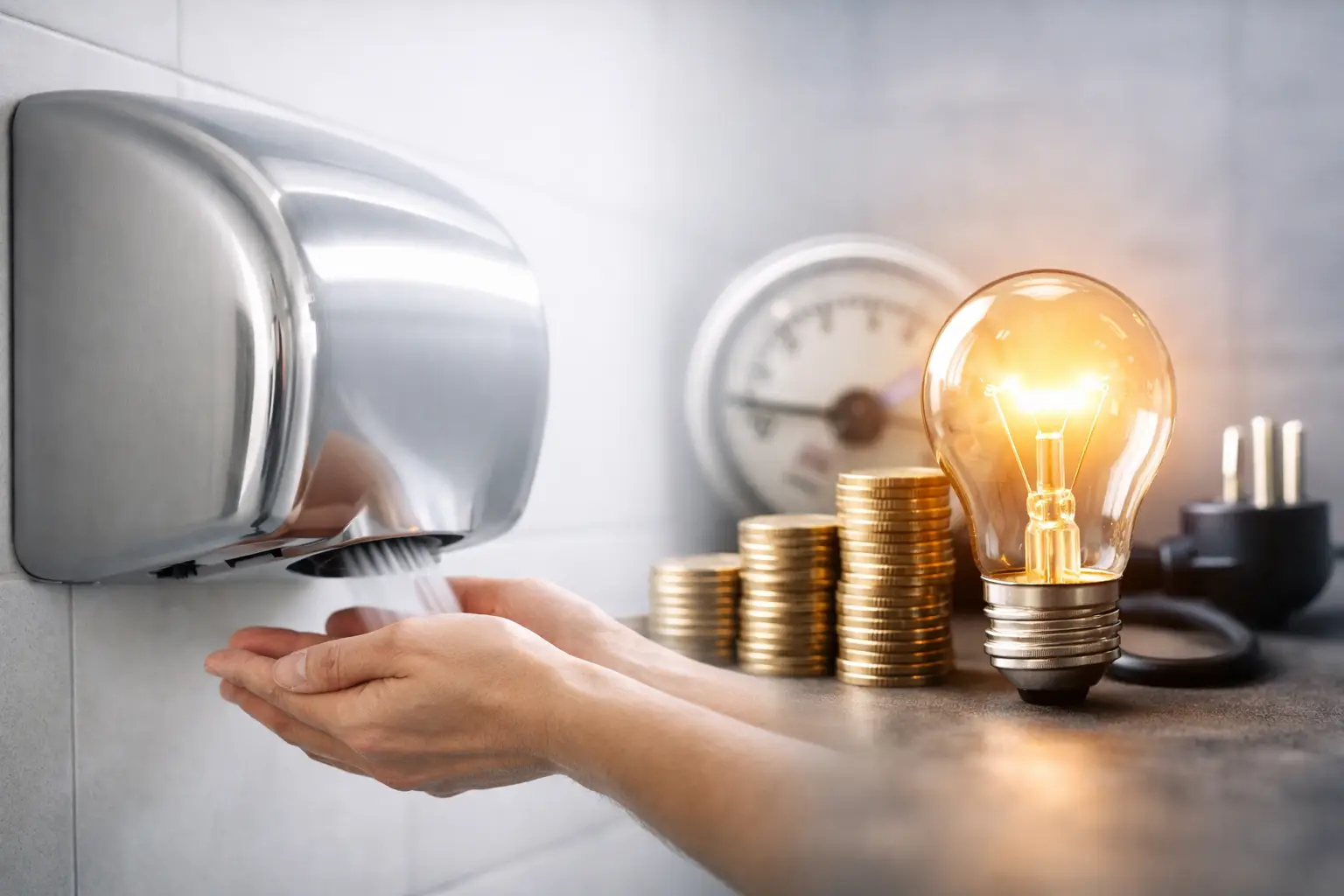 Secador de mãos gasta muita energia?