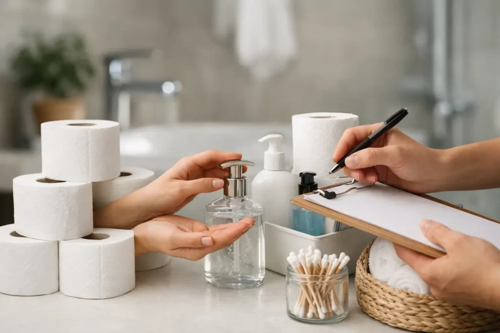 Controle de insumos de banheiro sem desperdício