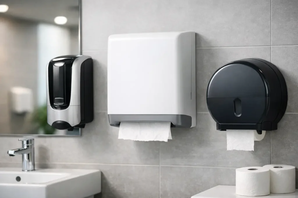 Guia de dispensers para banheiros corporativos