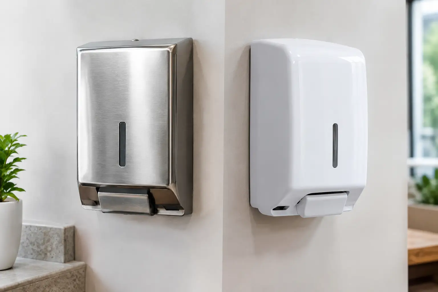 Inox ou plástico em dispensers: qual escolher?